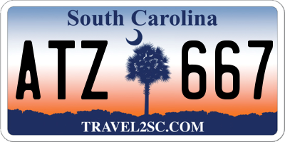SC license plate ATZ667