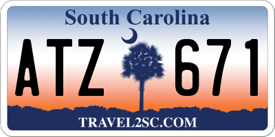 SC license plate ATZ671
