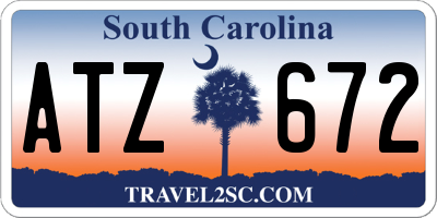 SC license plate ATZ672