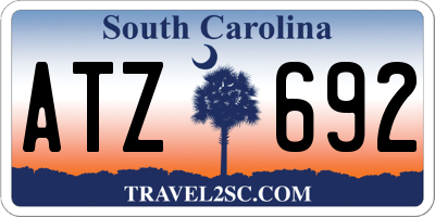 SC license plate ATZ692