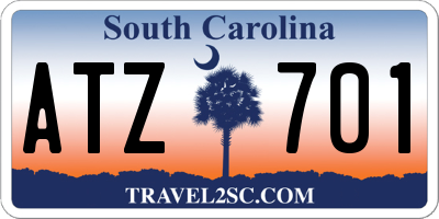 SC license plate ATZ701