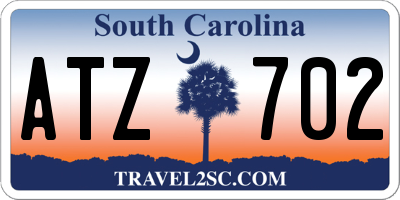 SC license plate ATZ702
