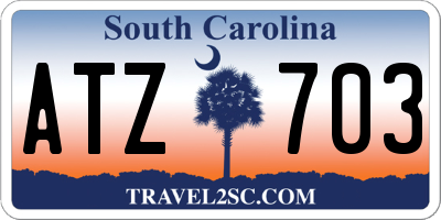 SC license plate ATZ703