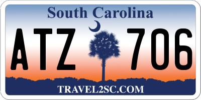 SC license plate ATZ706