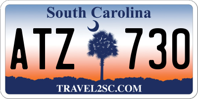 SC license plate ATZ730