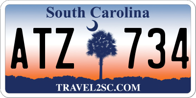 SC license plate ATZ734