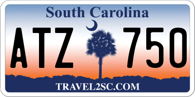 SC license plate ATZ750