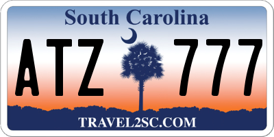 SC license plate ATZ777