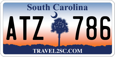 SC license plate ATZ786
