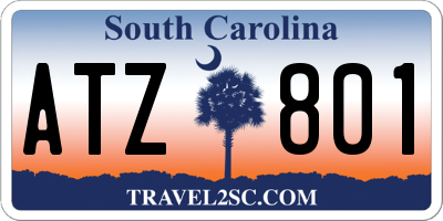 SC license plate ATZ801