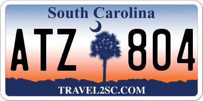 SC license plate ATZ804