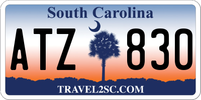 SC license plate ATZ830