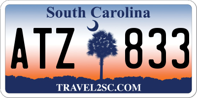 SC license plate ATZ833
