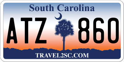 SC license plate ATZ860