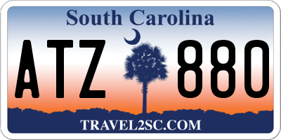 SC license plate ATZ880