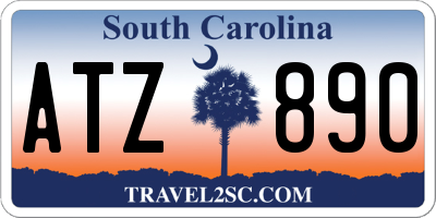SC license plate ATZ890