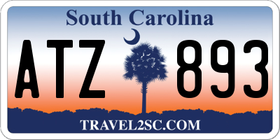 SC license plate ATZ893