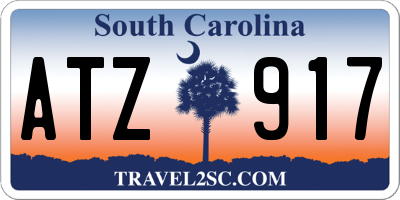 SC license plate ATZ917