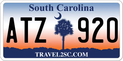 SC license plate ATZ920