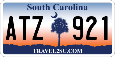 SC license plate ATZ921
