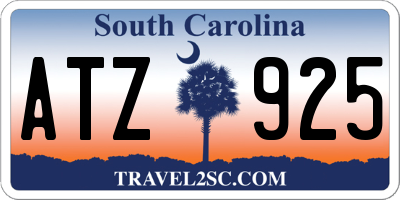 SC license plate ATZ925
