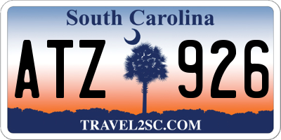 SC license plate ATZ926