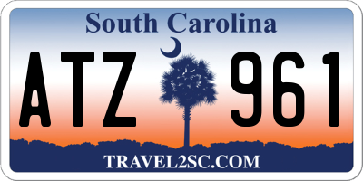 SC license plate ATZ961