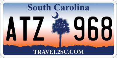 SC license plate ATZ968