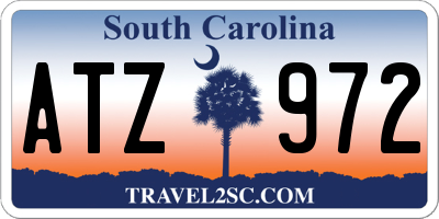 SC license plate ATZ972
