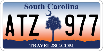 SC license plate ATZ977