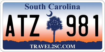 SC license plate ATZ981