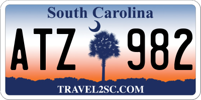 SC license plate ATZ982
