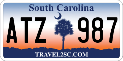 SC license plate ATZ987