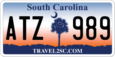 SC license plate ATZ989