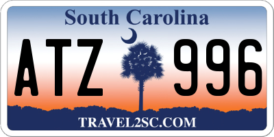 SC license plate ATZ996