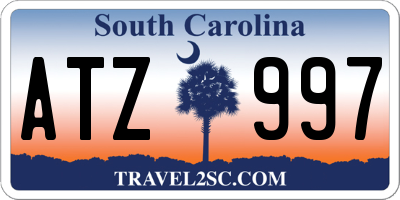 SC license plate ATZ997