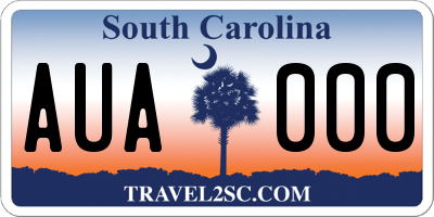 SC license plate AUA000