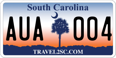 SC license plate AUA004