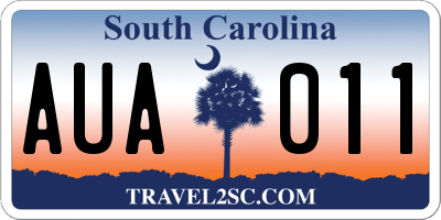 SC license plate AUA011