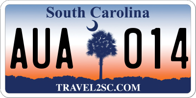 SC license plate AUA014