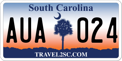 SC license plate AUA024