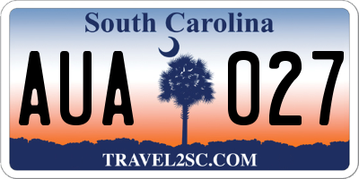 SC license plate AUA027