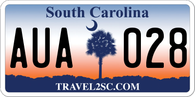 SC license plate AUA028