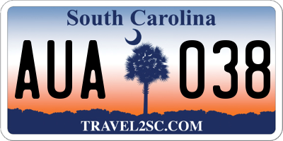 SC license plate AUA038