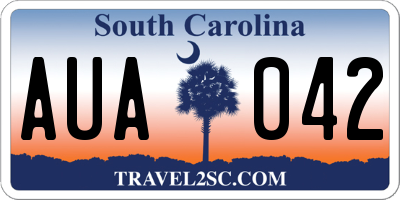 SC license plate AUA042