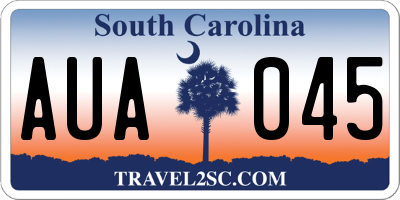 SC license plate AUA045