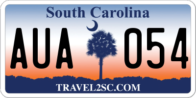 SC license plate AUA054