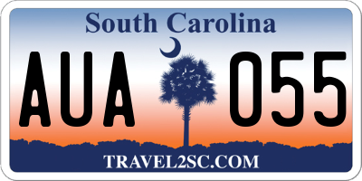 SC license plate AUA055