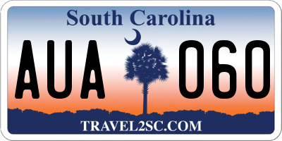 SC license plate AUA060