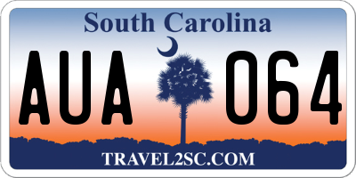 SC license plate AUA064